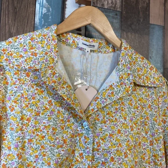 Lindsay Brooke x Roole Medium cotton button down Floral Dress - Picture 7 of 16